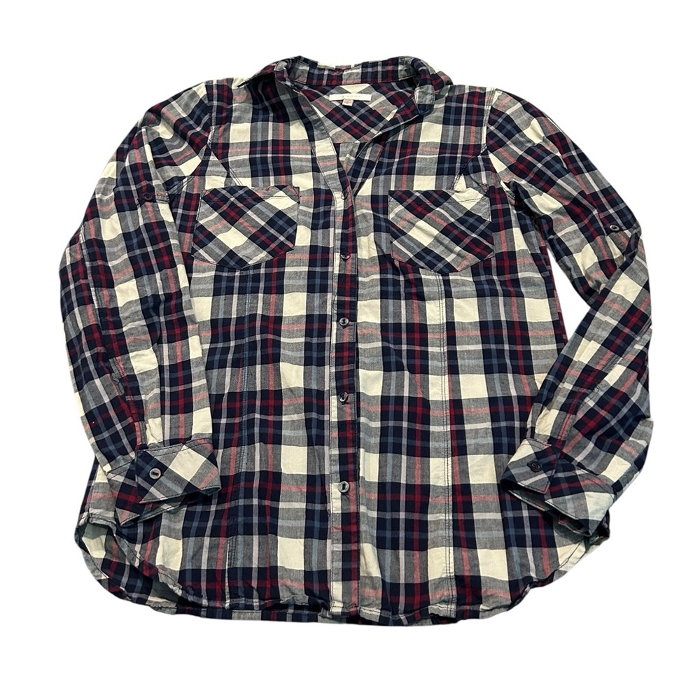 SKIES ARE BLUE plaid button down